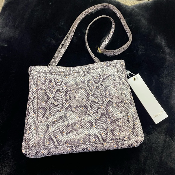 🆕 Hammitt Duke Daisy Snake Print Triple Compartment Bag, Brushed Gold Accents - Picture 5 of 14